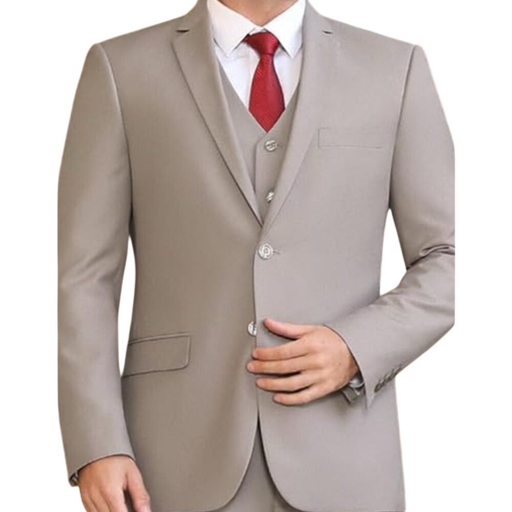 Cooper and Nelson Mens Beige Suit Coat Blazer 2-Button Dual Vent 50R‎ 4XL